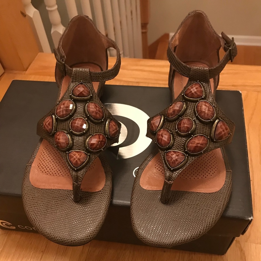Corso Como brown thong beaded sandals
